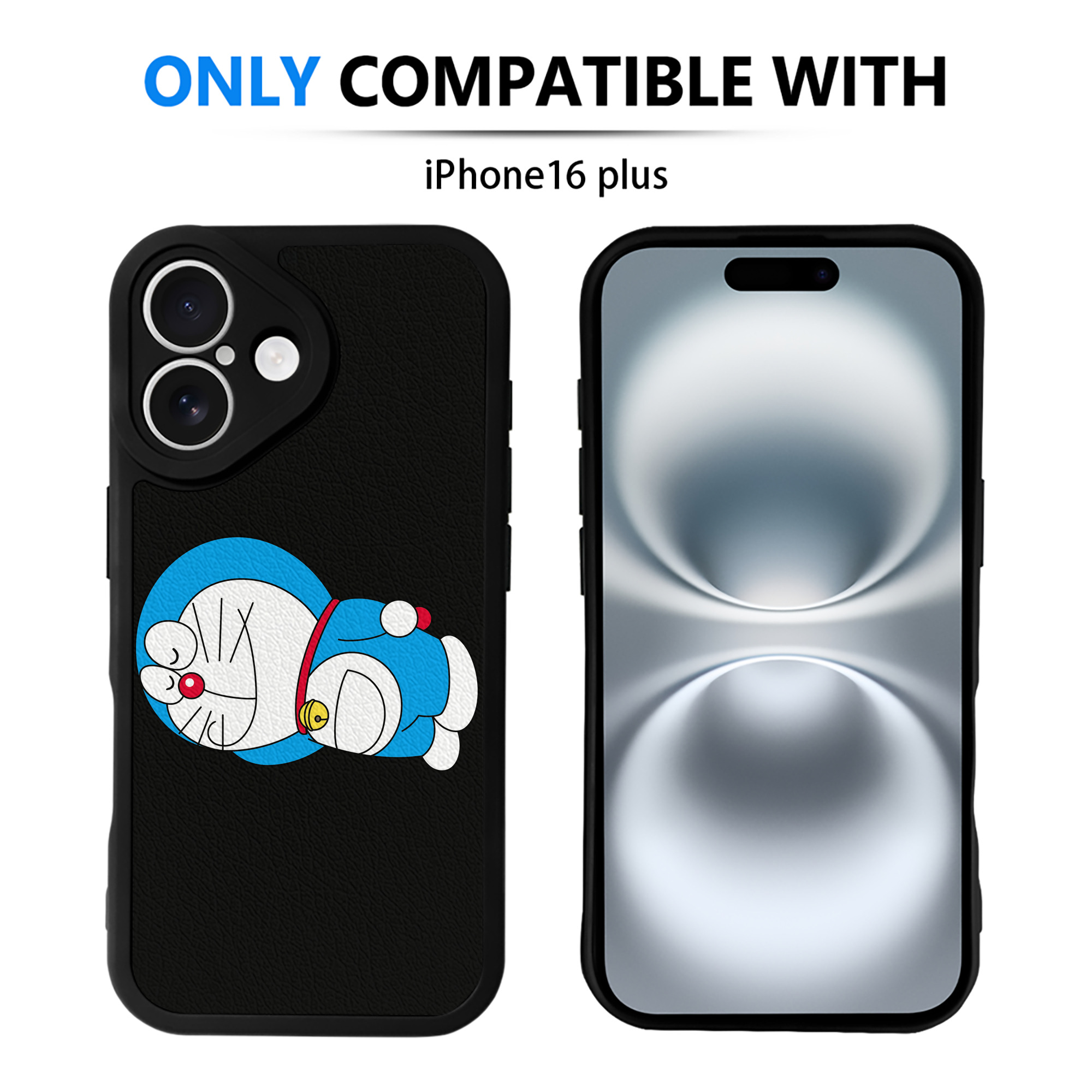 （画像用） ドラえもん Doraemon 【iPhone 16シリーズ対応】シリコンスマホケース（レザー調） 材質：シリコン